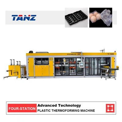Máquina de termoformado de presión positiva y negativa totalmente automática de cuatro estaciones